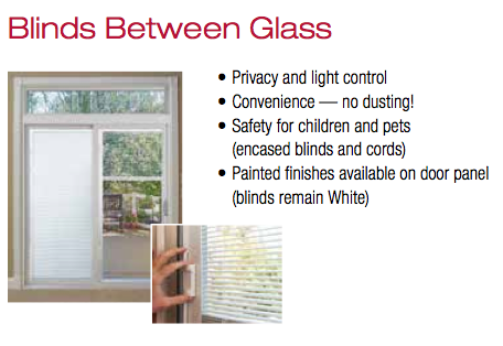 harvey patio door w/internal blinds